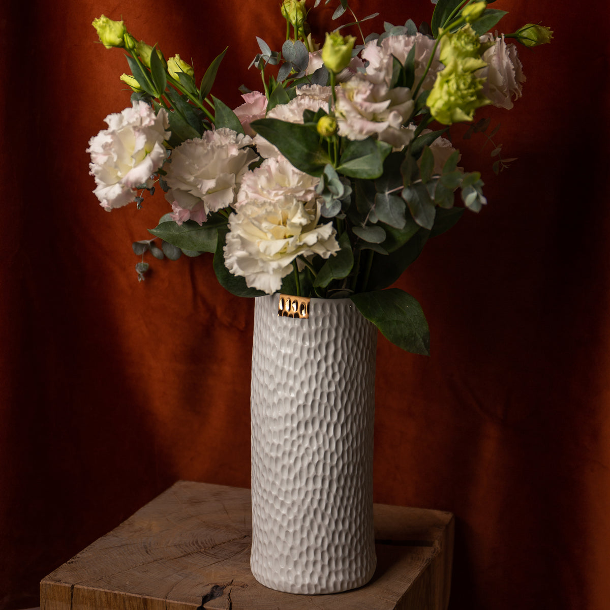 Blanche Jarrón Grande con flores